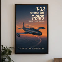 Lockheed T-33 Aircraft Poster: Historical Aviation Art Print