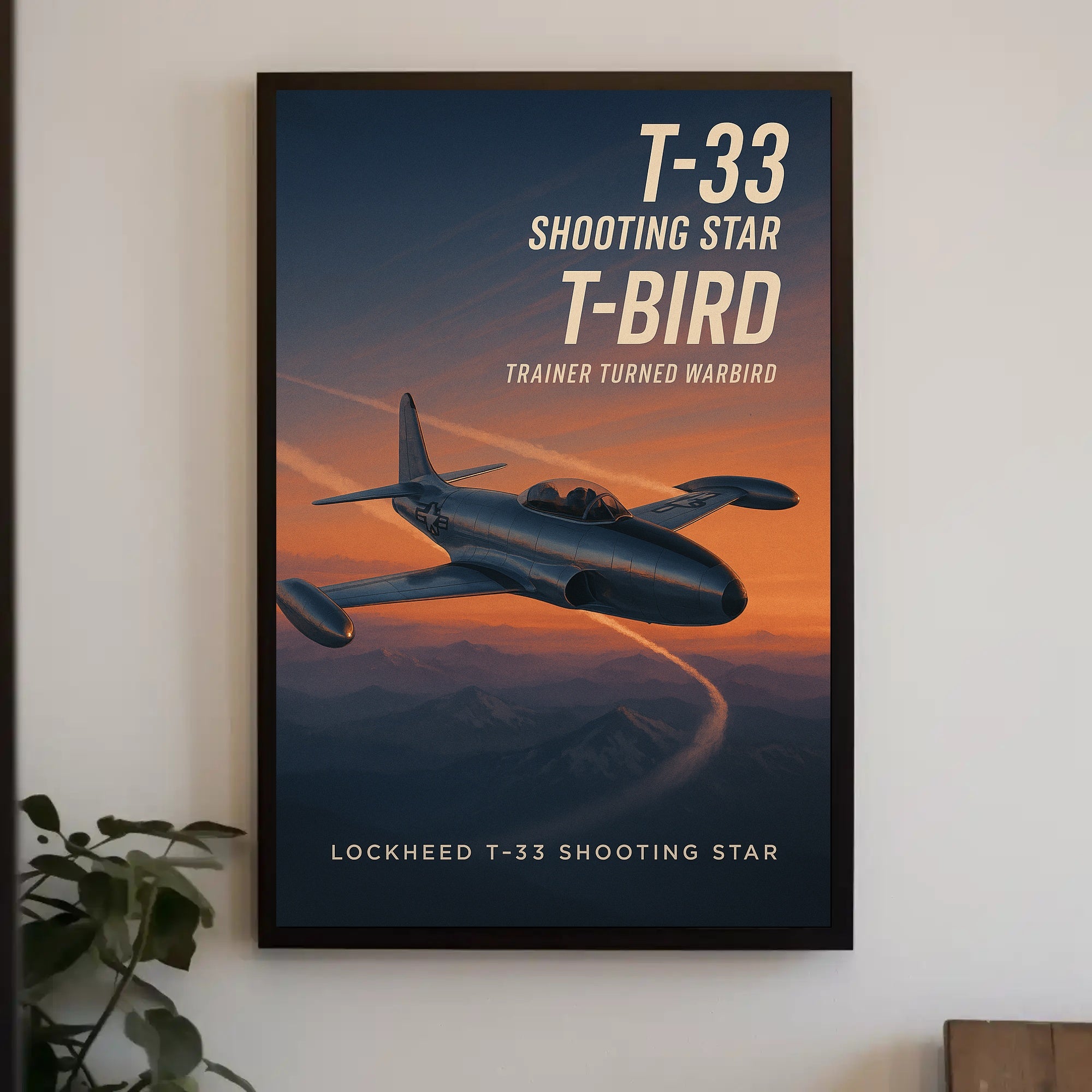 Lockheed T-33 Aircraft Poster: Historical Aviation Art Print