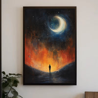Stargazer's Dream: Surreal Cosmic Night Artistic Poster
