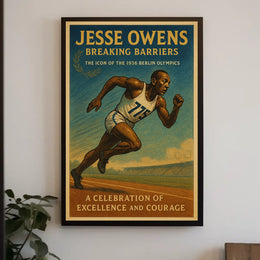 1936 Olympic Athlete Vintage Art Poster