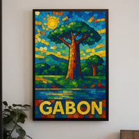 Gabon Mosaic Art Poster