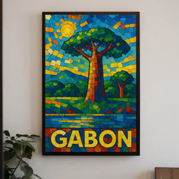 Gabon Mosaic Art Poster