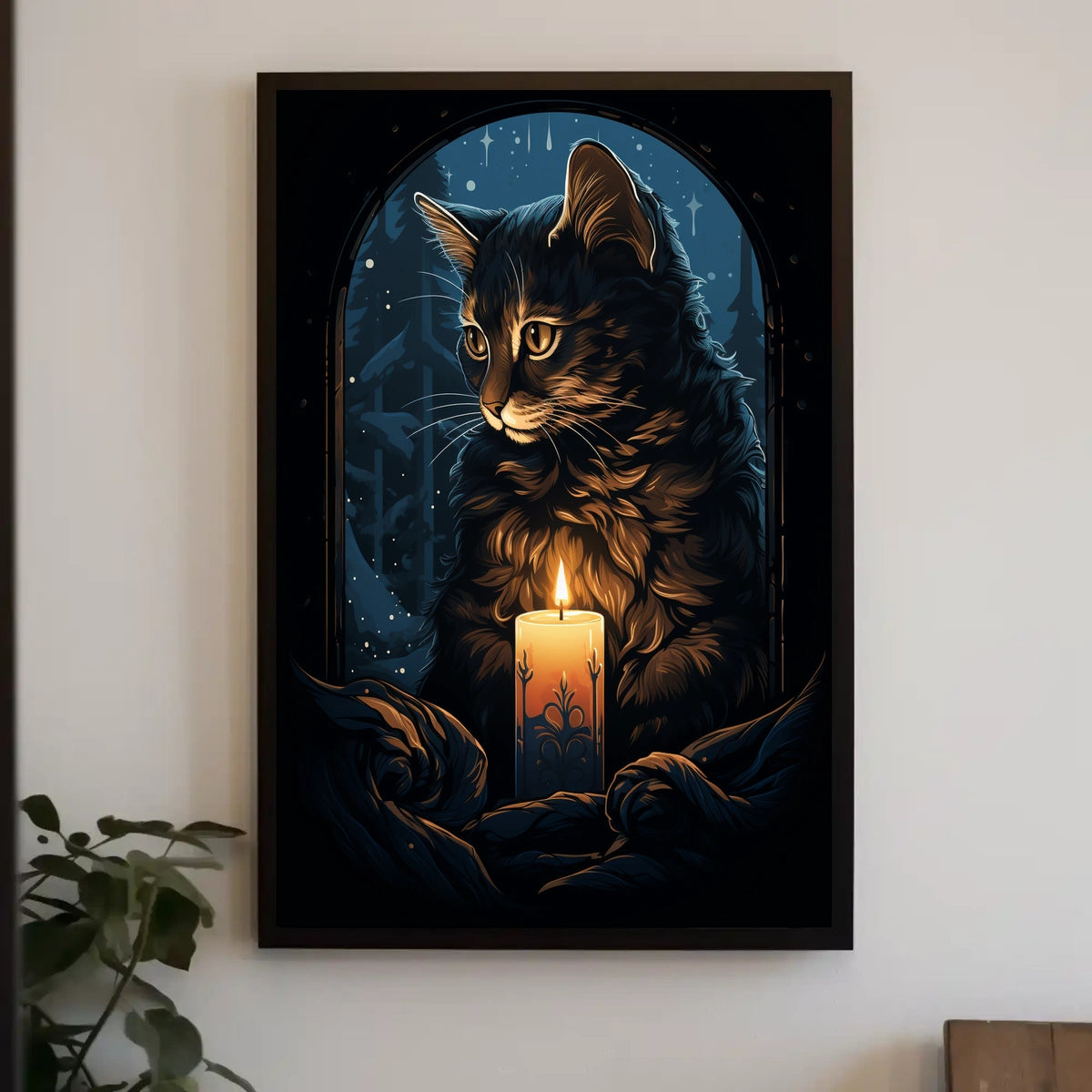 Enchanted Evening With A Cat Poster