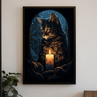 Enchanted Evening With A Cat Poster
