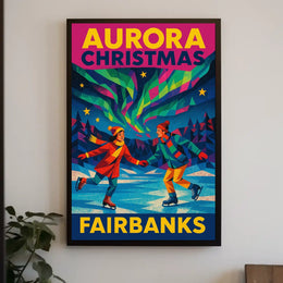 Fairbanks Aurora Christmas Poster