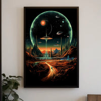 Futuristic Cosmic Landscape Poster