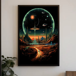 Futuristic Cosmic Landscape Poster