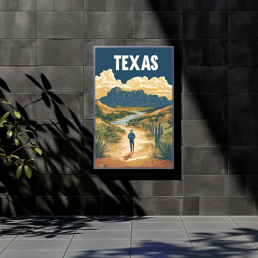 Texas Vintage Poster - Western Landscape