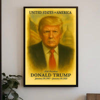 Donald Trump 45th President of the United States Vintage Watercolor Poster