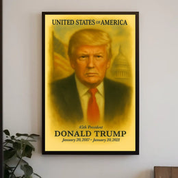 Donald Trump 45th President of the United States Vintage Watercolor Poster