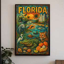Florida Wildlife and Culture Poster