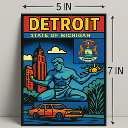 Detroit State of Michigan Poster PosterGoat