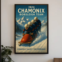 Chamonix Bobsleigh Team 1924 Poster