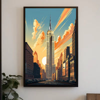Empire Sunset Skyscraper Travel Poster