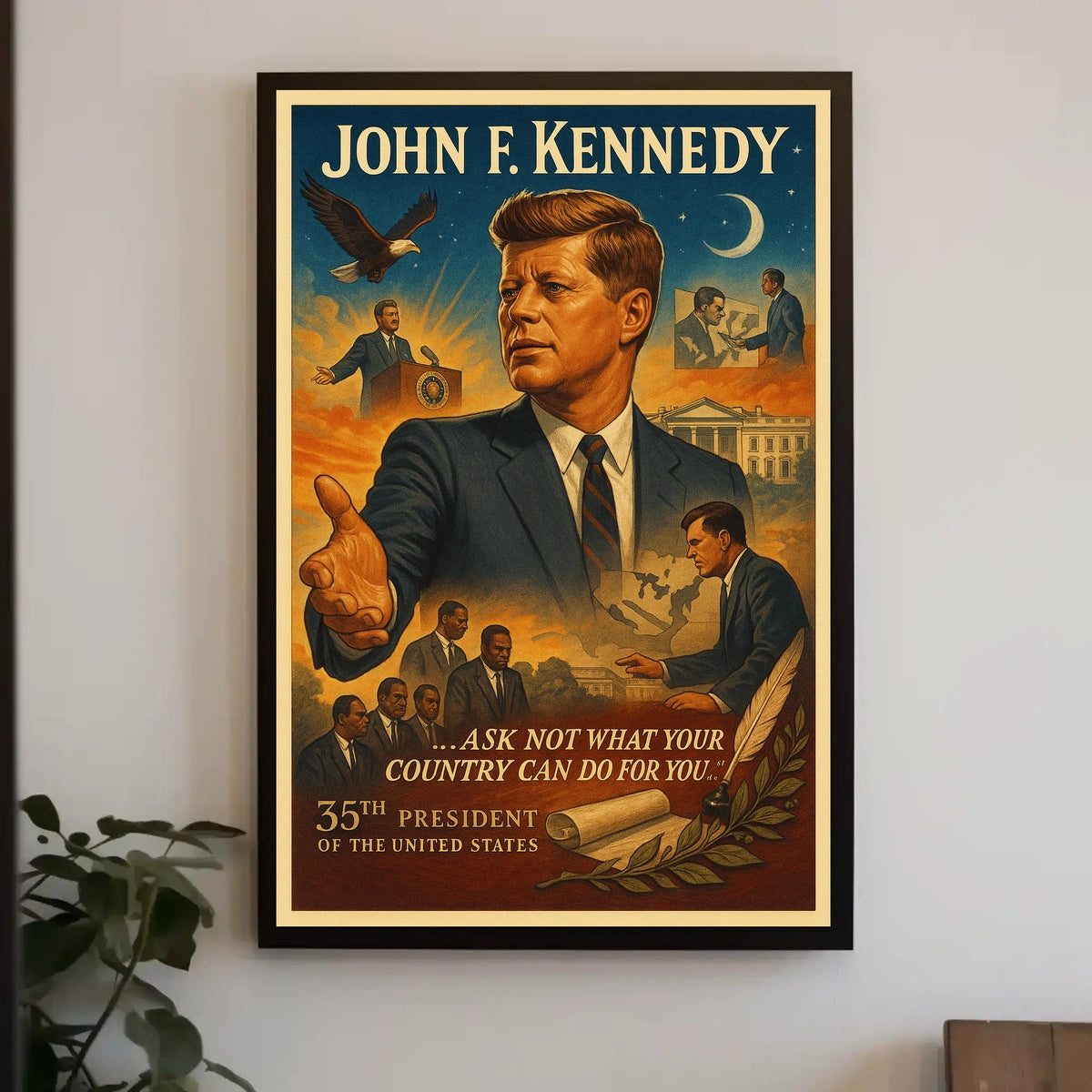 Patriotic Vintage Poster: Inspire Leadership and Civic Duty