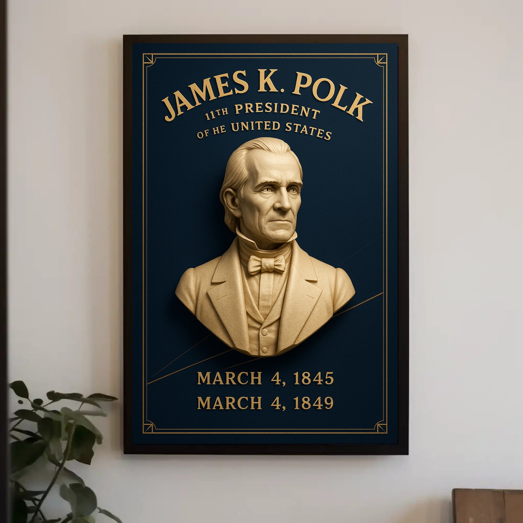 James K. Polk Vintage Historical Presidential Poster PosterGoat