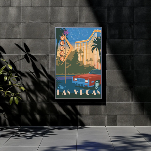 Las Vegas Vintage Poster Viva Nightlife