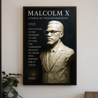 Malcolm X A Voice of Transformation Poster PosterGoat