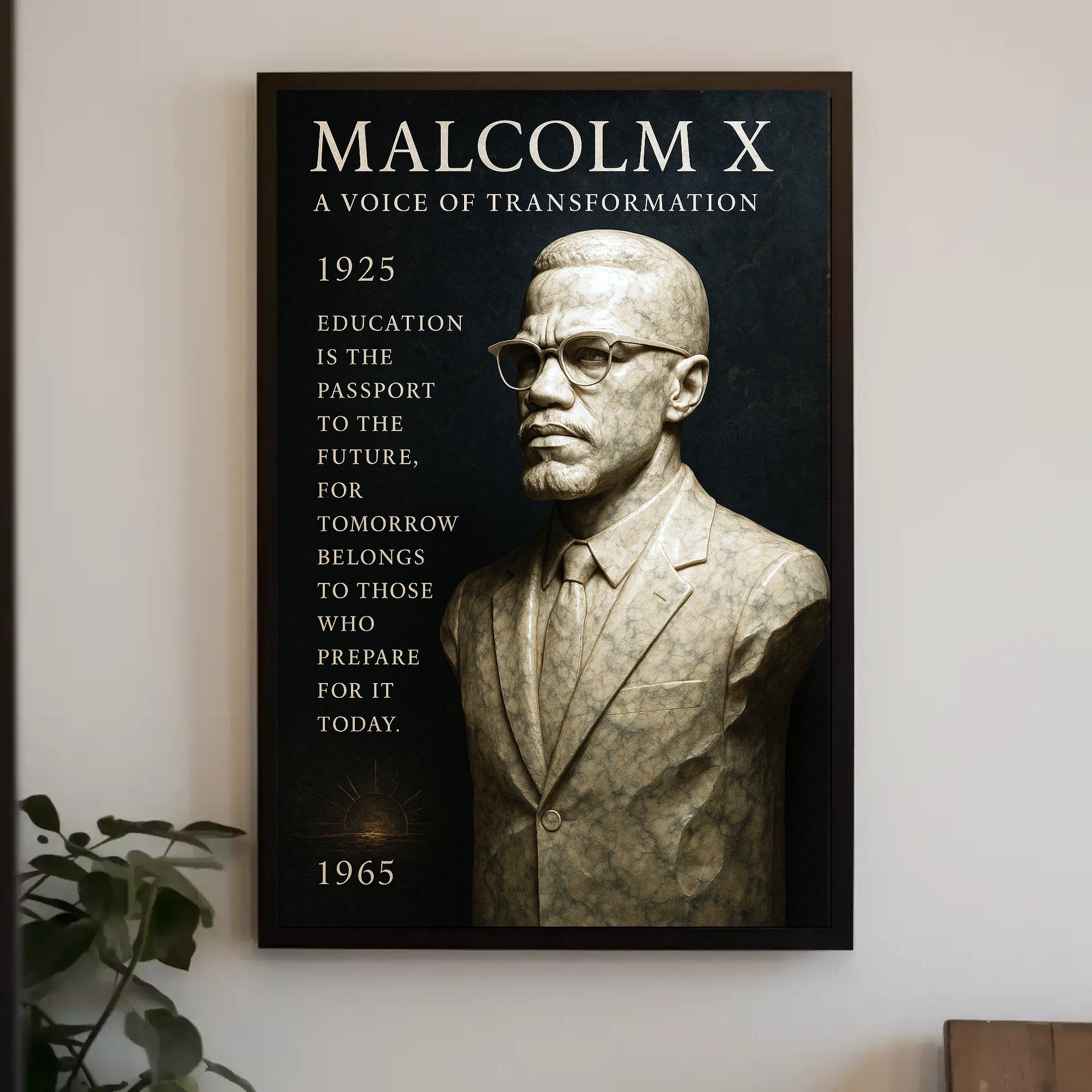 Malcolm X A Voice of Transformation Poster PosterGoat