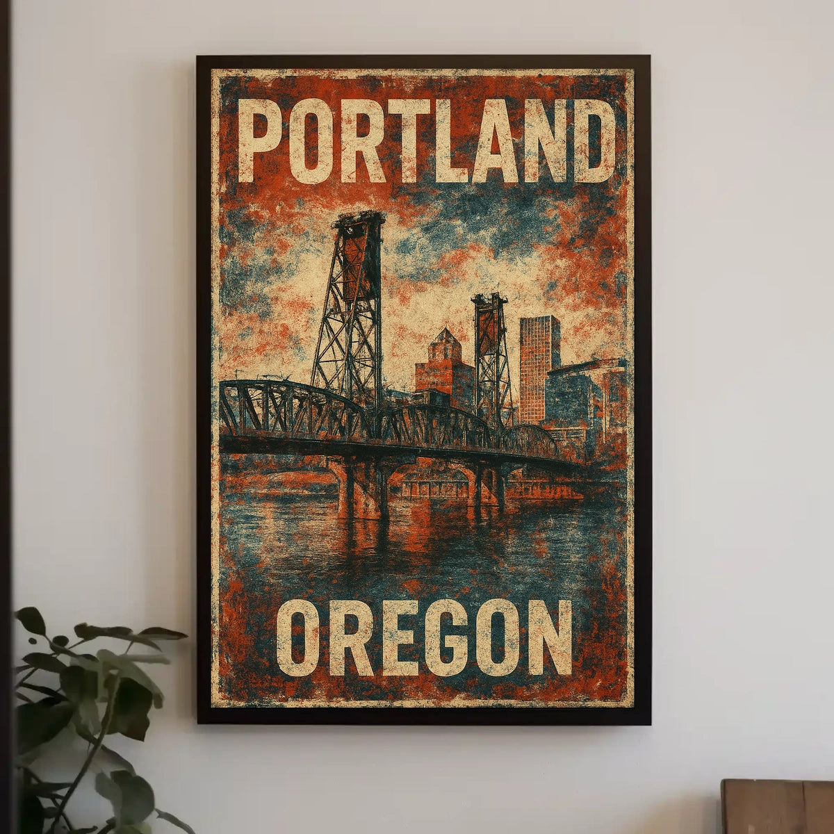 Wanderlust Portland Travel Vintage Poster