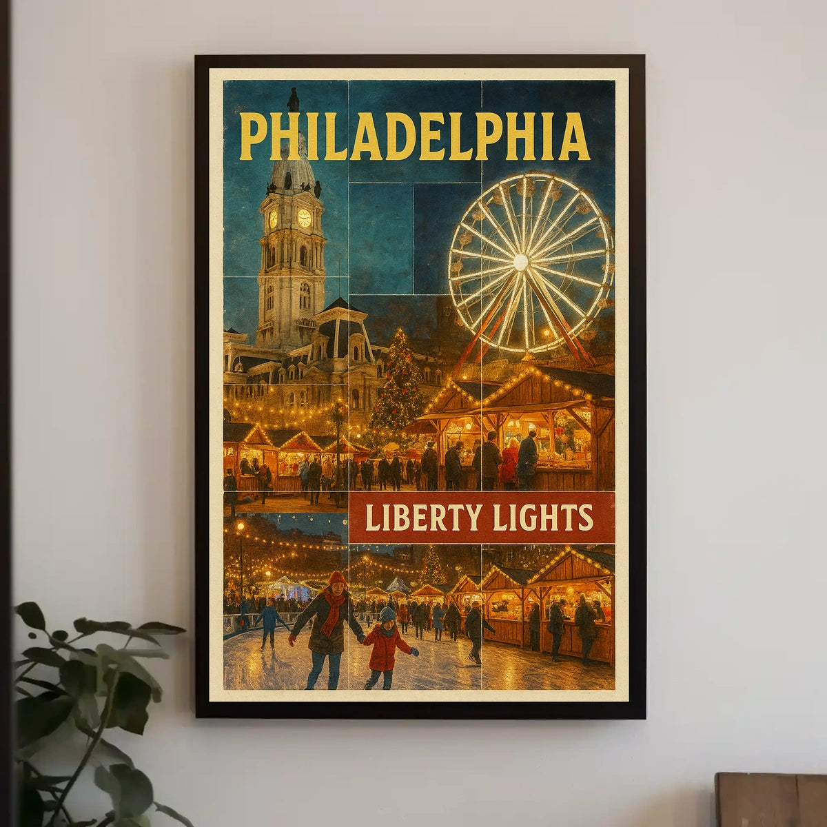 Philadelphia Liberty Lights Poster
