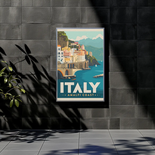 Vintage Poster Italy Amalfi Coast