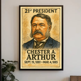 Chester A. Arthur's Legacy Illustrated Historical or Presidential Poster