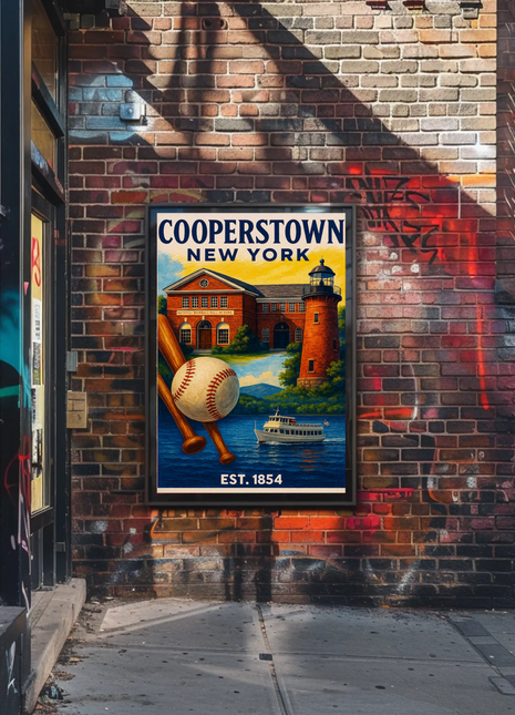 Cooperstown Baseball Hall Of Fame Travel Poster