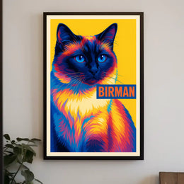 Vibrant Birman Cat Poster