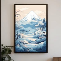 Serene Japanese Landscape Inspired Artistic Poster