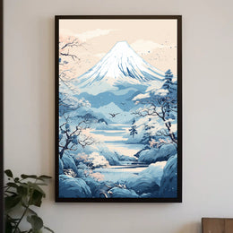 Serene Japanese Landscape Inspired Artistic Poster