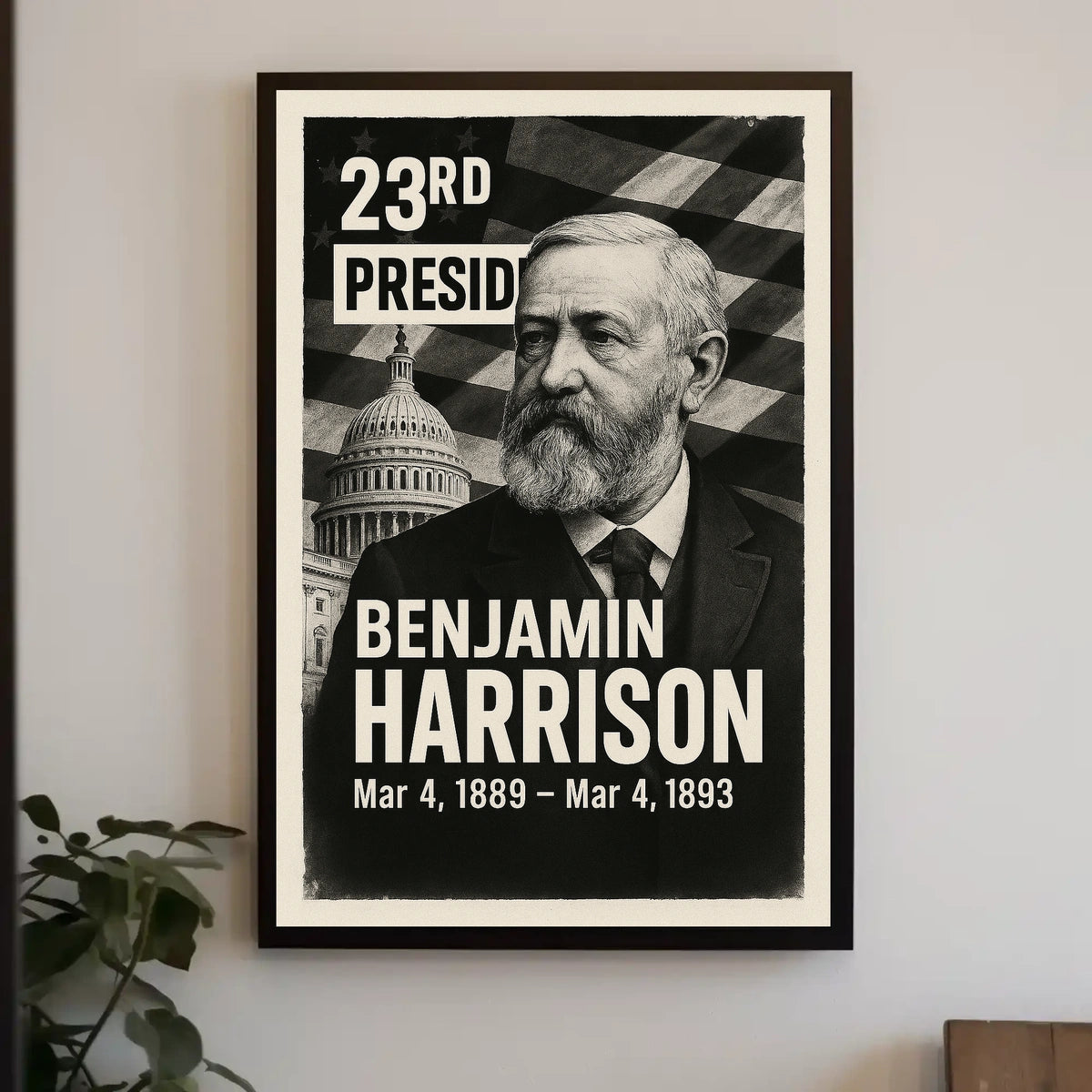 Benjamin Harrison 23rd President of the United States Digital Montaje Poster