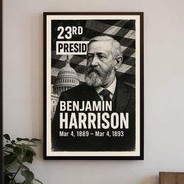 Benjamin Harrison 23rd President of the United States Digital Montaje Poster