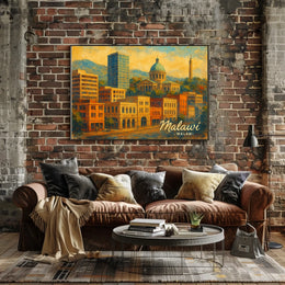 Malawi Cityscape Travel Photography Poster
