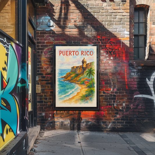 Puerto Rico Coastal Fort Travel Poster