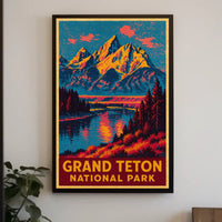 Grand Teton Adventure Vintage Poster