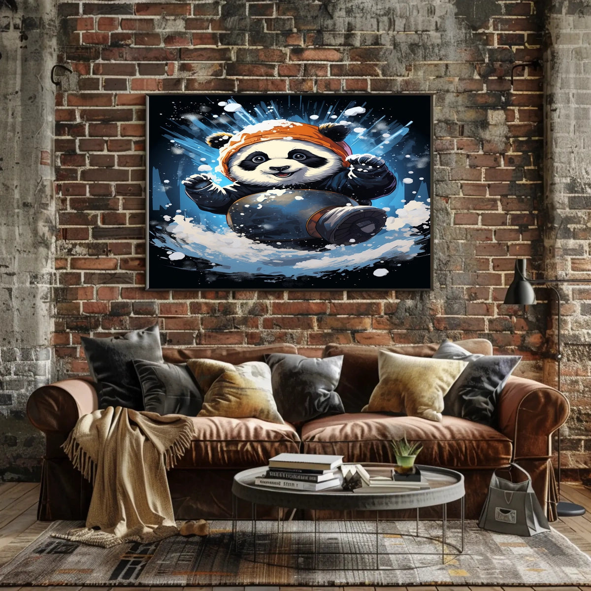 Winter Adventure Panda Poster