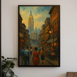 Historic Cityscape Poster Impressionist Nostalgic Home Decor