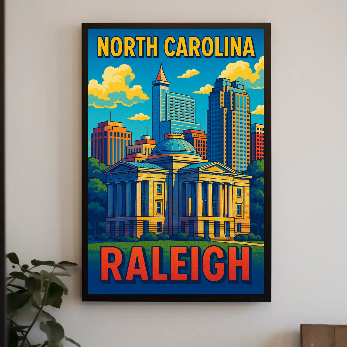 Raleigh, North Carolina Skyline Poster