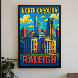 Raleigh, North Carolina Skyline Poster