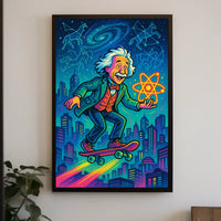 Cosmic Einstein on a Skateboard Poster