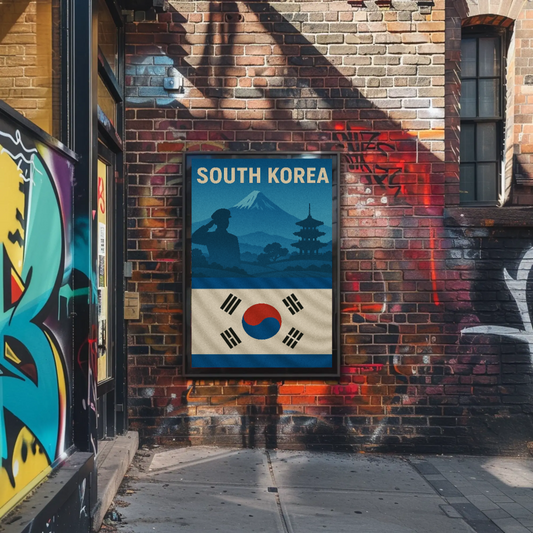 South Korea Patriotic Icons Vintage Heritage Poster
