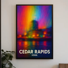 Cedar Rapids Iowa Scenic Travel Nature Photography Realism Minimalist Luminous Heritage Poster