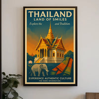 Thailand Vintage Travel Poster for Cultural Heritage Enthusiasts