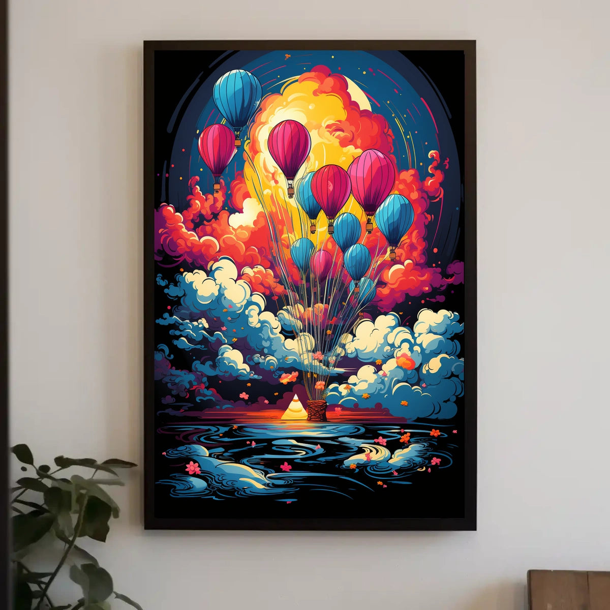 Fantasy Adventure Hot Air Balloon Art Poster