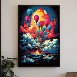 Fantasy Adventure Hot Air Balloon Art Poster