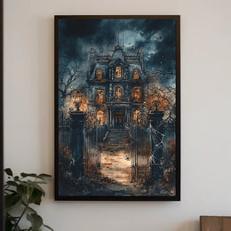 Haunted Mansion At Dusk Poster