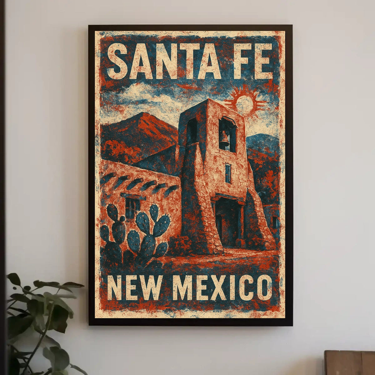Santa Fe Southwestern Heritage Vintage Travel Poster