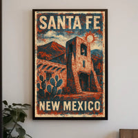 Santa Fe Southwestern Heritage Vintage Travel Poster