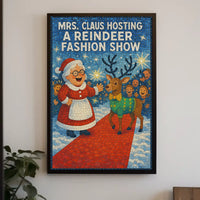 Mrs. Claus Reindeer Show Festive Fantasy Mythology Poster